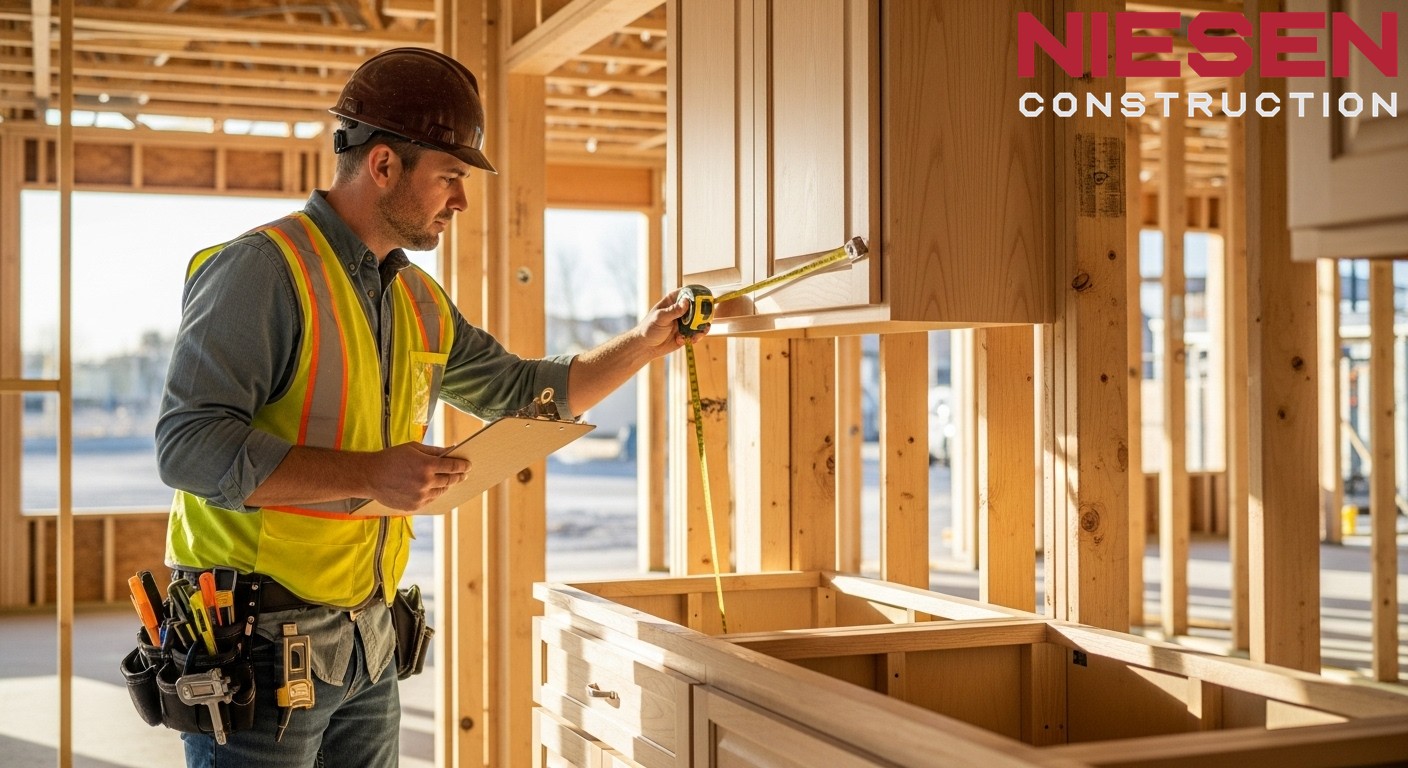 Professional custom home builder conducting detailed quality inspection