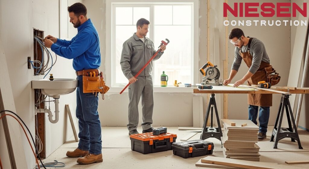 Multiple skilled tradespeople