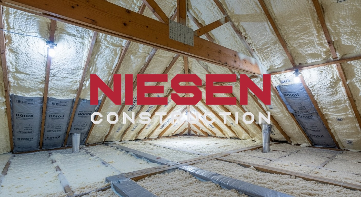 Construction workers installing high-quality insulation in custom home