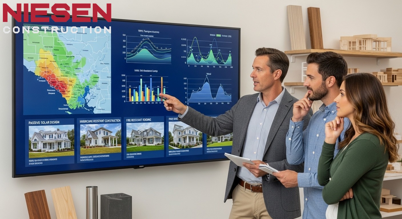 Custom home builder explaining regional climate considerations