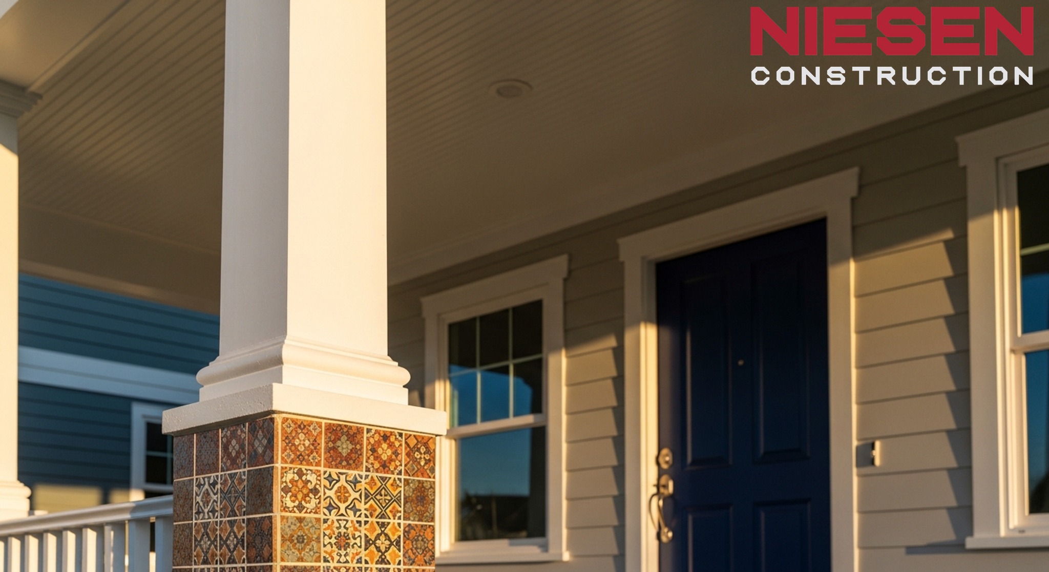 Custom home builder and homeowners reviewing architectural plans